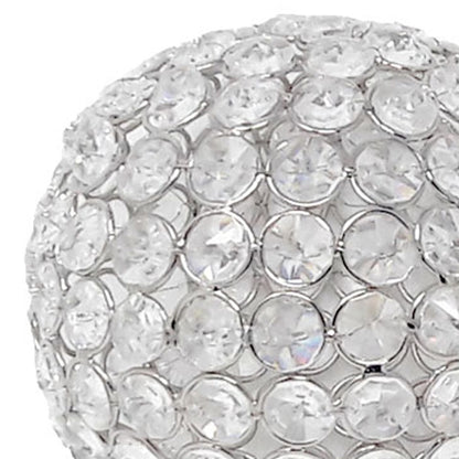 5" X 5" X 5" Silver Iron & Cristal Spheres Set Of 2