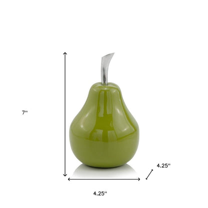 4.25" X 4.25" X 7" Green Aluminum Small Pear