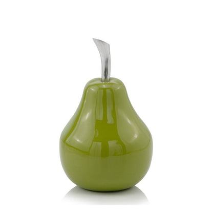4.25" X 4.25" X 7" Green Aluminum Small Pear