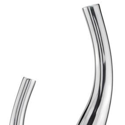 Set Of 2 Modern Tall Silver Squiggly Floor Vases