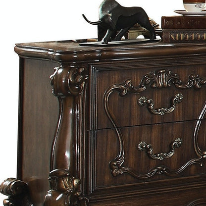 31" Brown Two Drawers Nightstand