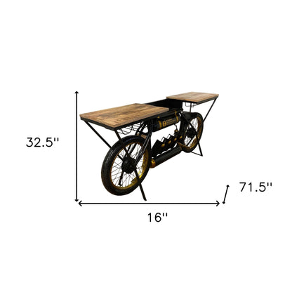 Black and Gold and Natural 16" Free form Kitchen Cart