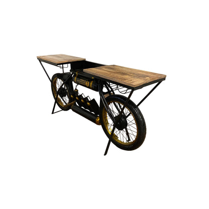 Black and Gold and Natural 16" Free form Kitchen Cart