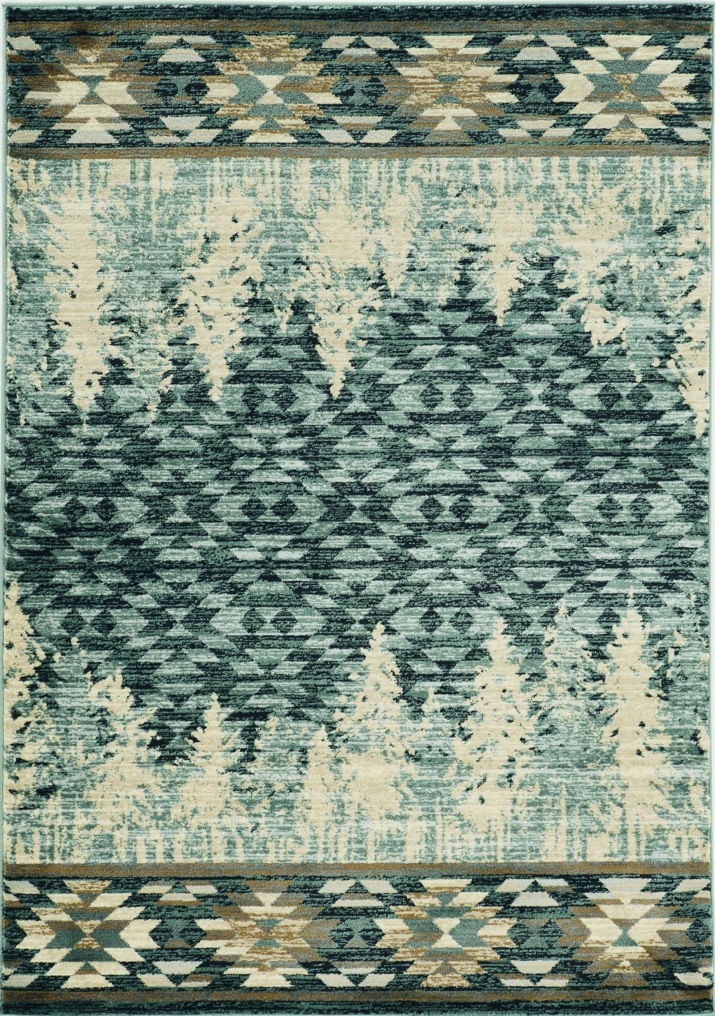 9'X12' Slate Blue Machine Woven Pinegrove Lodge Indoor Area Rug