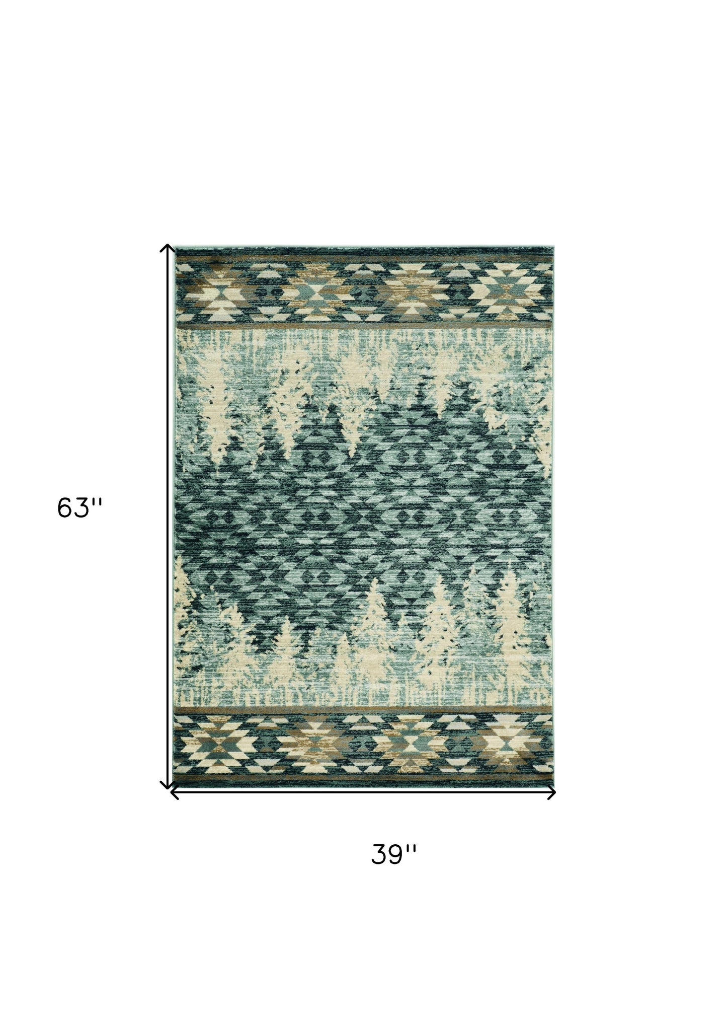 9'X12' Slate Blue Machine Woven Pinegrove Lodge Indoor Area Rug
