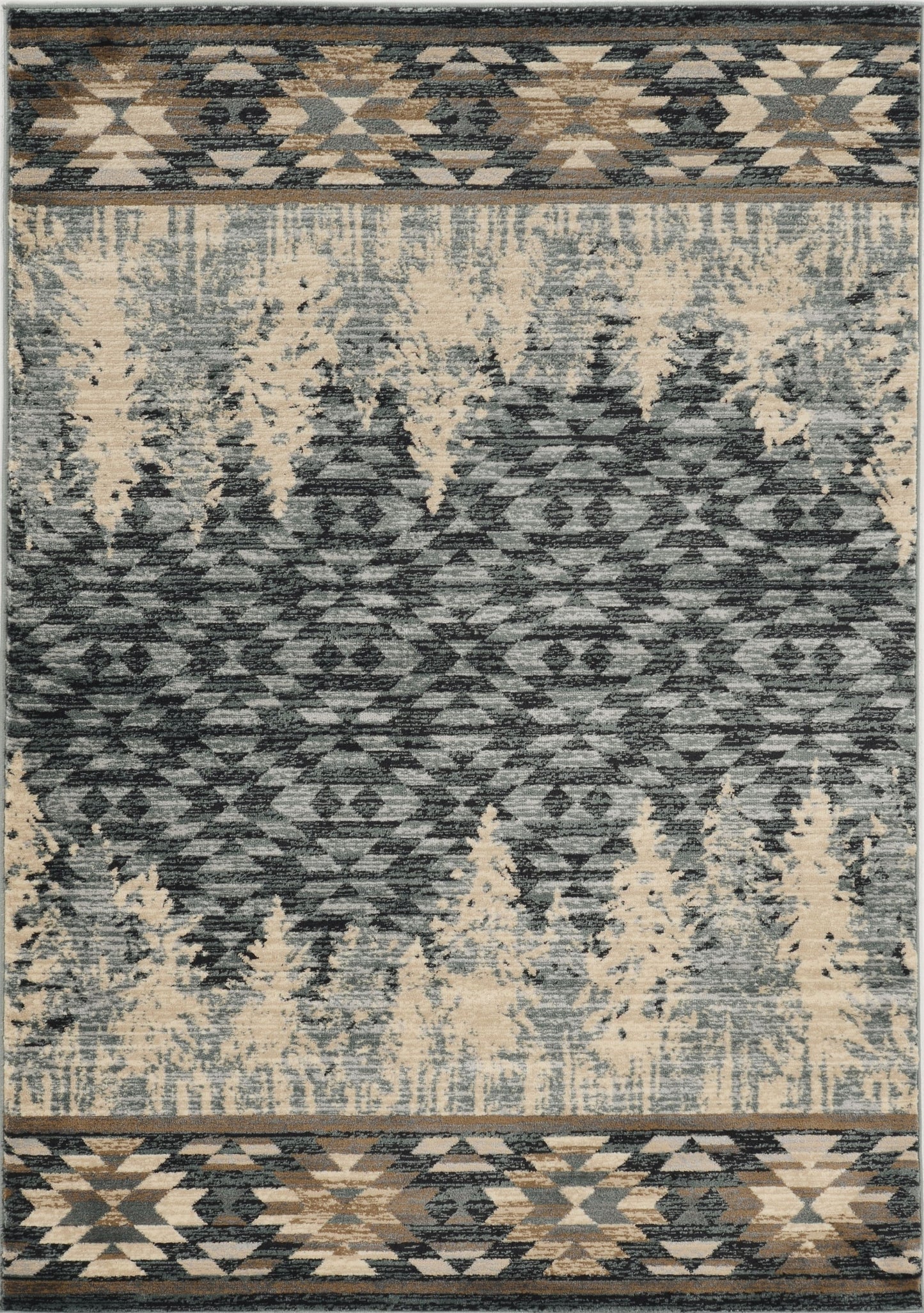 9'X12' Slate Blue Machine Woven Pinegrove Lodge Indoor Area Rug