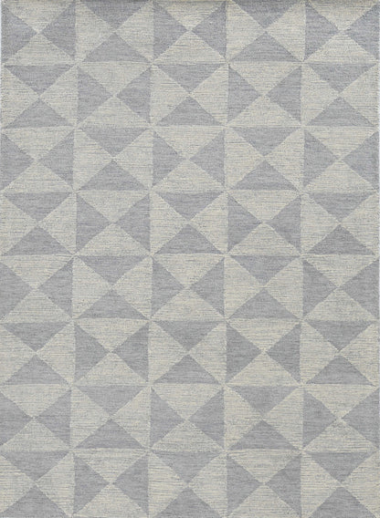 5' X 7' Ivory Geometric Pattern Wool Indoor Area Rug