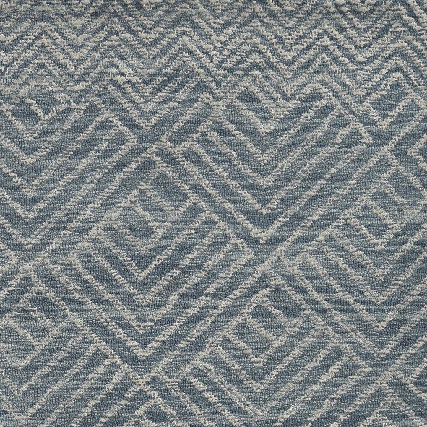 5'X7' Denim Blue Hand Tufted Space Dyed Geometric Indoor Area Rug