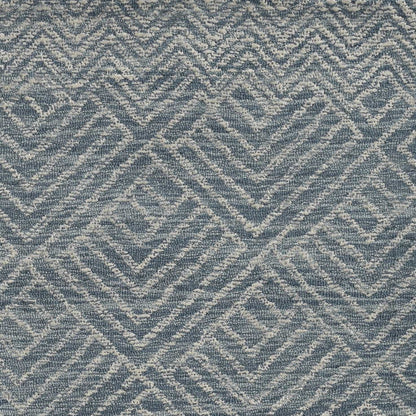 5'X7' Denim Blue Hand Tufted Space Dyed Geometric Indoor Area Rug
