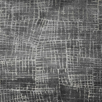 5'X8' Grey Machine Woven Abstract Scratch Indoor Area Rug