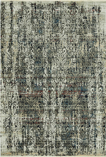 2' X 8' Grey Medallion Runner Rug