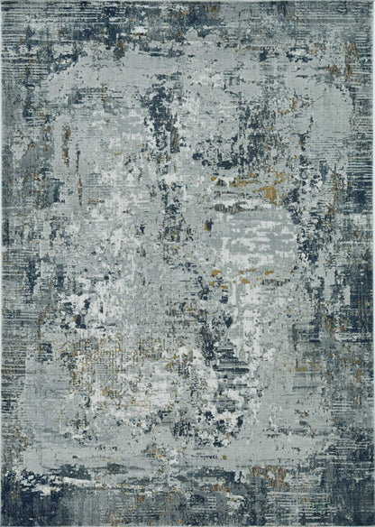 3'X5' Grey Machine Woven Abstract Brushstrokes Indoor Area Rug