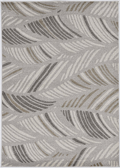 5' X 8' Grey Feather Brushstrokes Area Rug