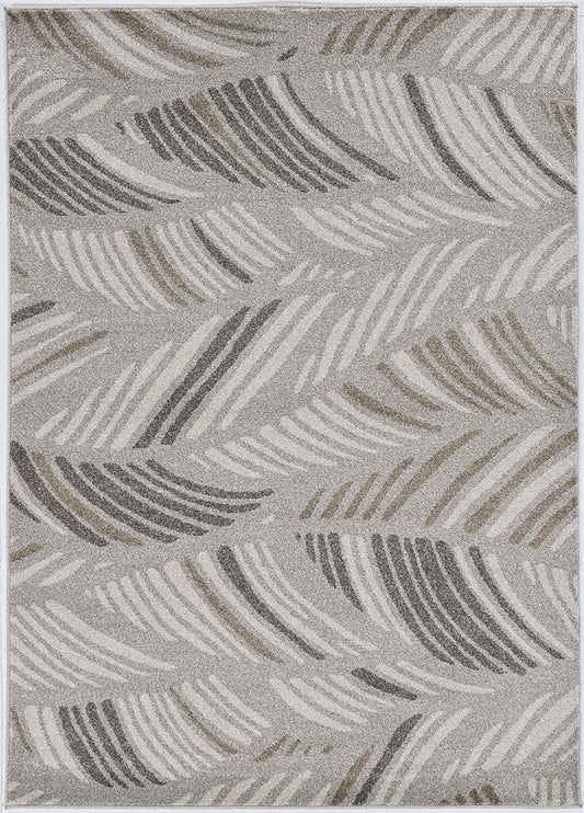 5' X 8' Grey Feather Brushstrokes Area Rug