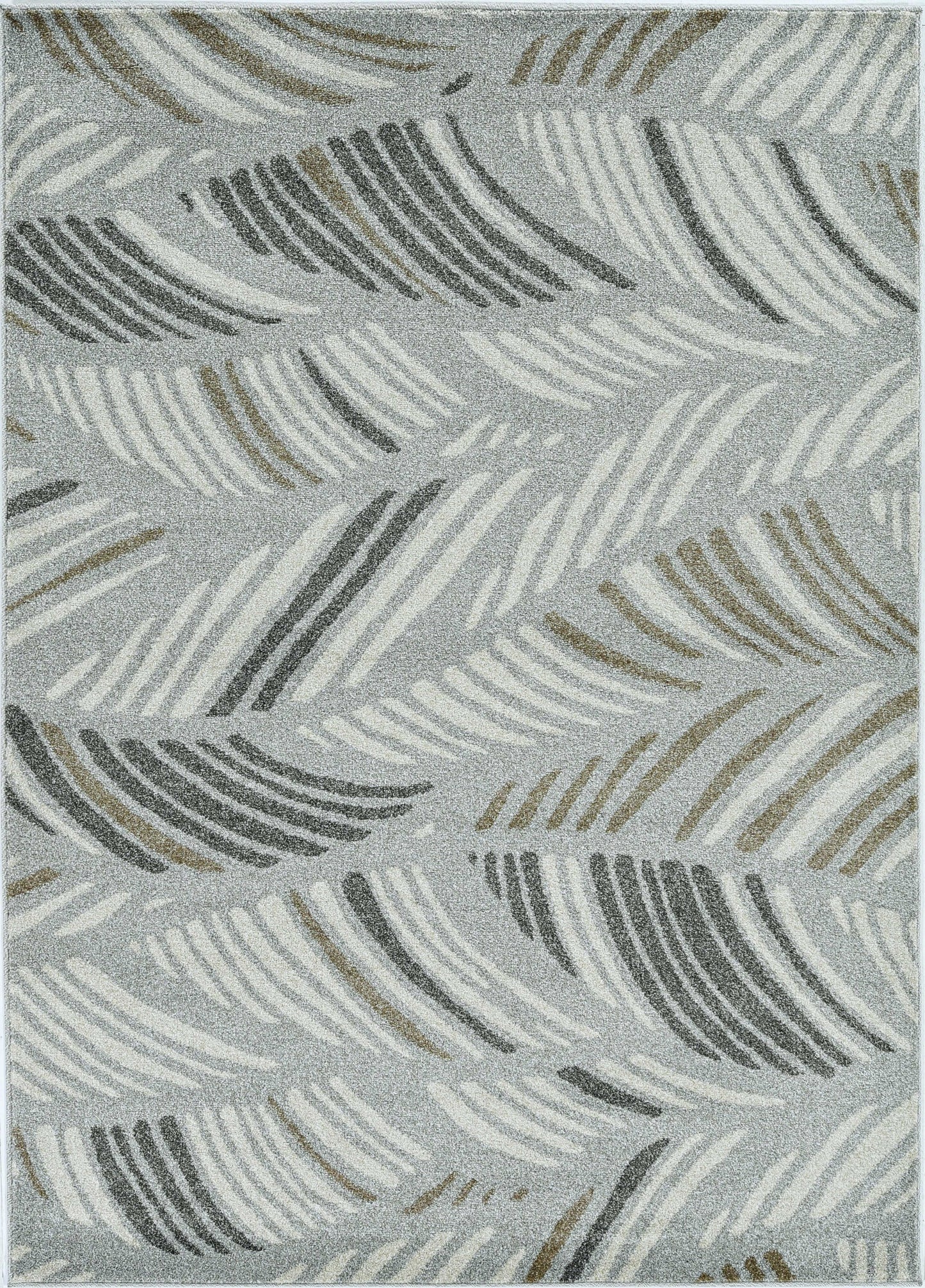 5' X 8' Grey Feather Brushstrokes Area Rug