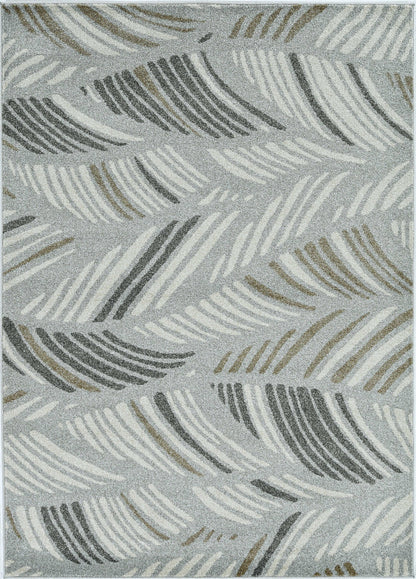 5' X 8' Grey Feather Brushstrokes Area Rug