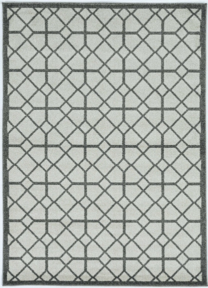 2' X 3' Ivory Or Grey Diamond Pattern Accent Rug