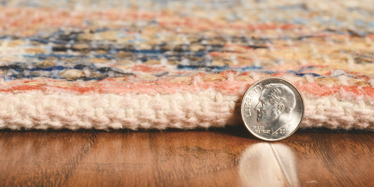 7'X12' Blue Hand Woven Traditional Medallion Indoor Area Rug