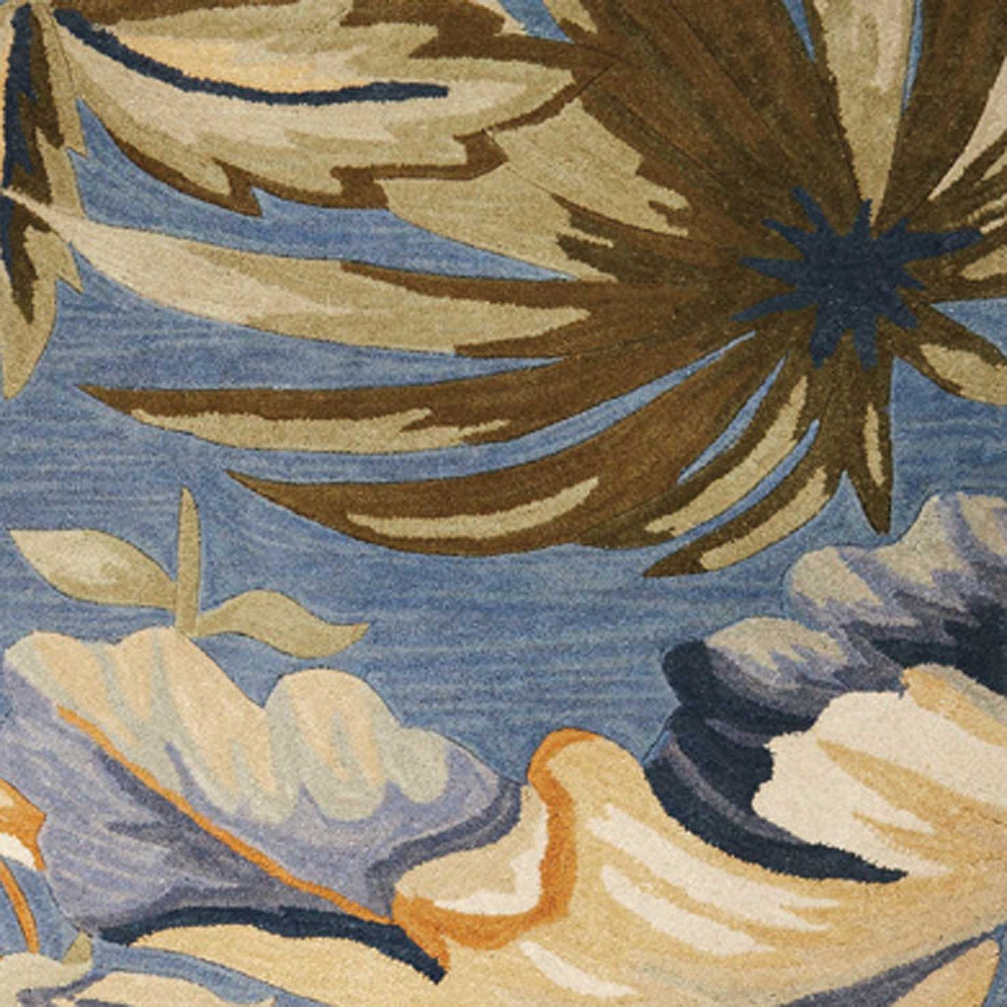 7'X12' Blue Hand Woven Traditional Medallion Indoor Area Rug