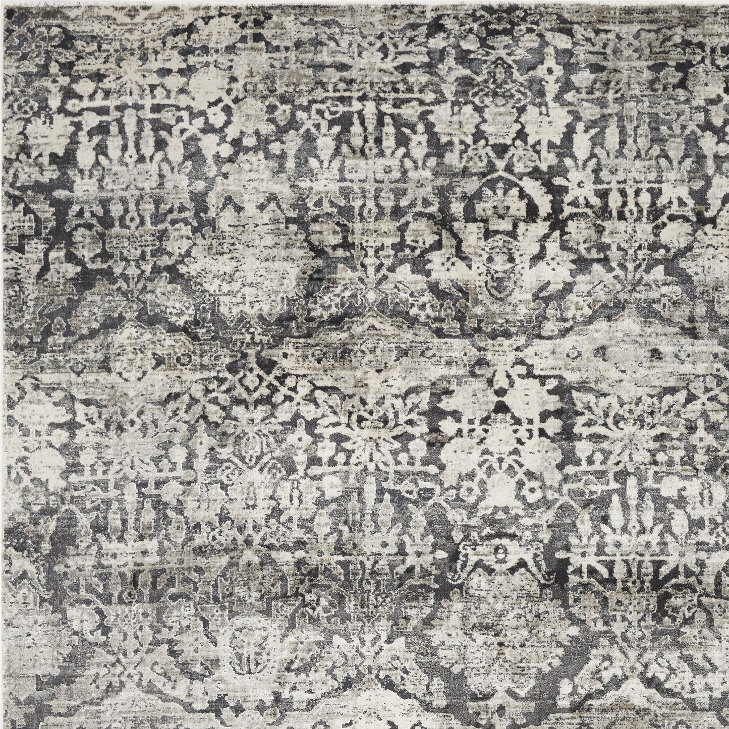 63 X 91 Grey Polyester Or  Viscose Rug