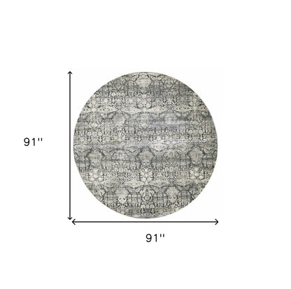 63 X 91 Grey Polyester Or  Viscose Rug