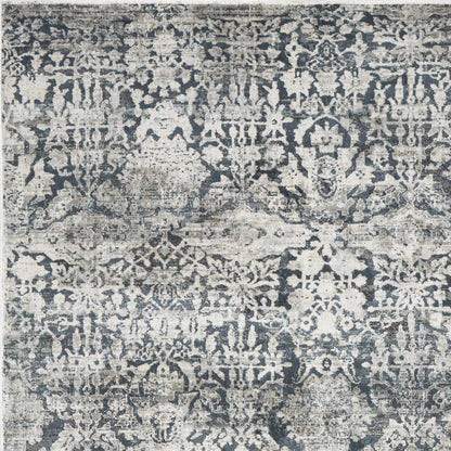 3'X5' Teal Machine Woven Floral Traditional Indoor Area Rug