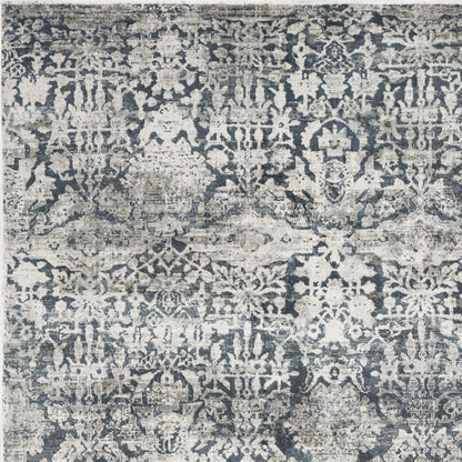 3'X5' Teal Machine Woven Floral Traditional Indoor Area Rug