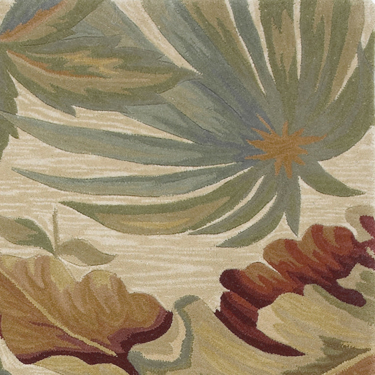 3'X5' Teal Machine Woven Floral Traditional Indoor Area Rug