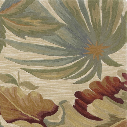 3'X5' Teal Machine Woven Floral Traditional Indoor Area Rug