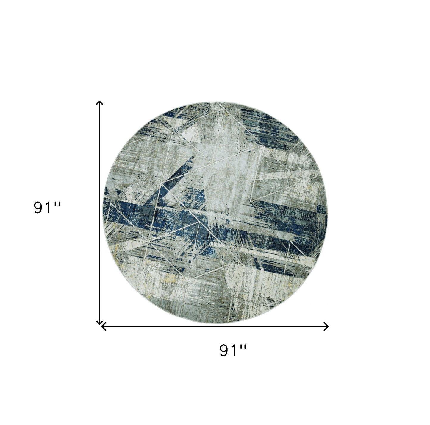 3'X5' Grey Blue Machine Woven Abstract Geometric Indoor Area Rug