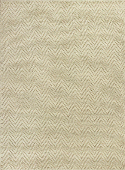 2'X4' Ivory Hand Woven Herringbone Jute Indoor Accent Rug