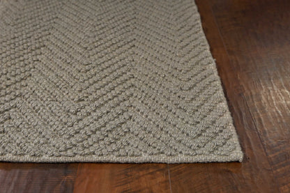 2'X4' Grey Heather Hand Woven Herringbone Jute Indoor Accent Rug