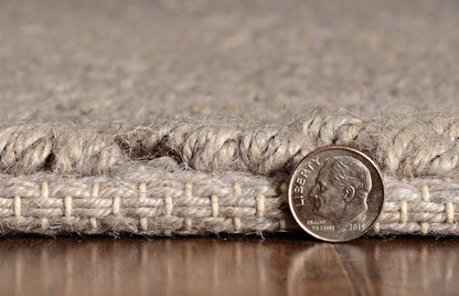 2'X4' Grey Heather Hand Woven Herringbone Jute Indoor Accent Rug