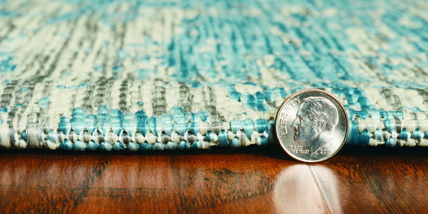 3' X 4' Teal Polypropylene Area Rug