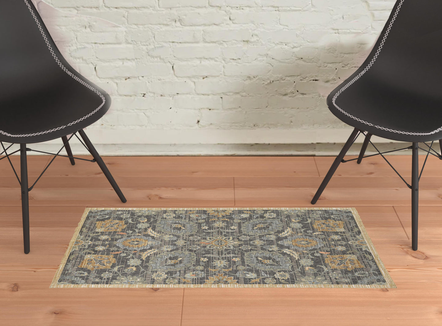 5'X8' Taupe Machine Woven Traditional Indoor Area Rug