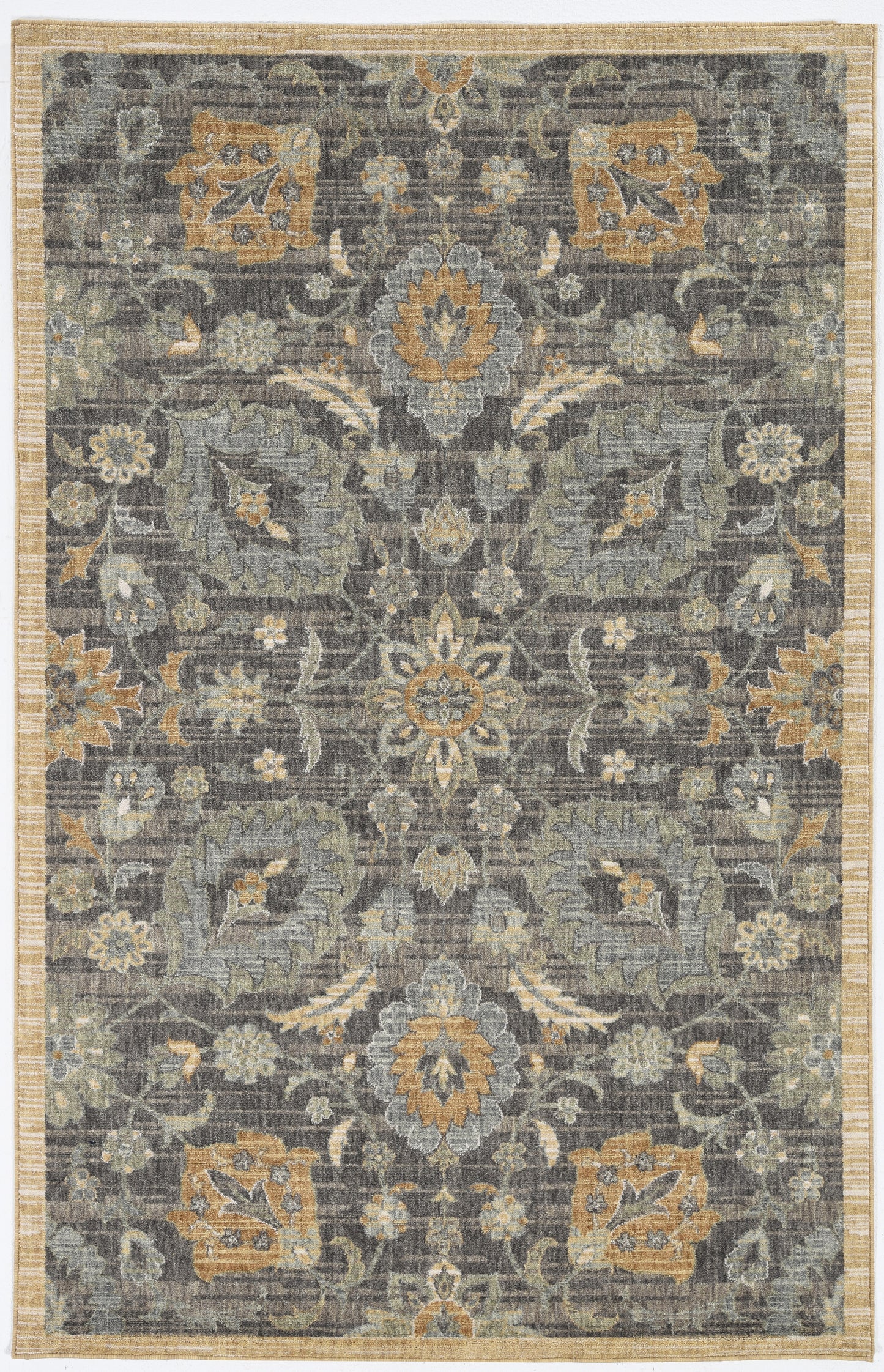 5'X8' Taupe Machine Woven Traditional Indoor Area Rug