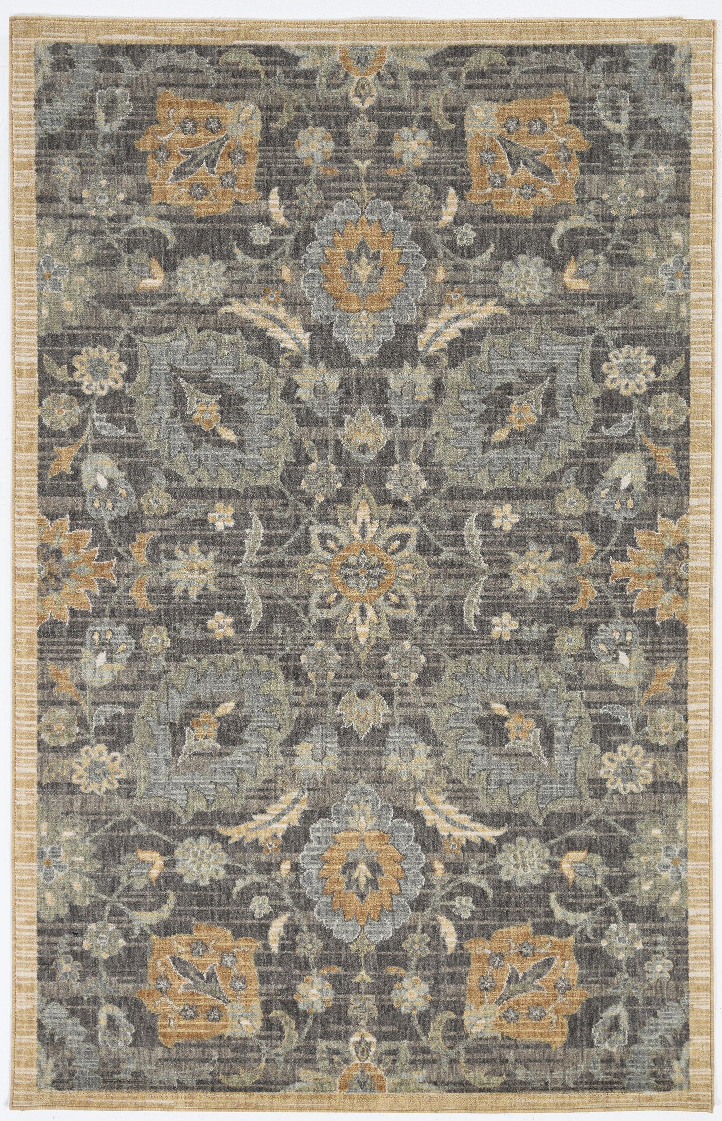 5'X8' Taupe Machine Woven Traditional Indoor Area Rug