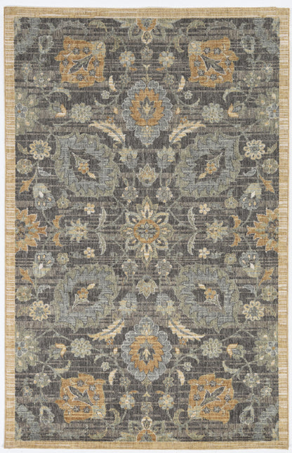 5'X8' Taupe Machine Woven Traditional Indoor Area Rug