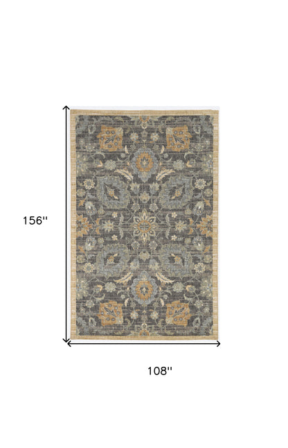 5'X8' Taupe Machine Woven Traditional Indoor Area Rug