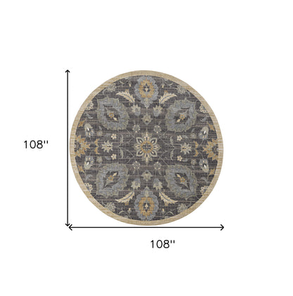 5'X8' Taupe Machine Woven Traditional Indoor Area Rug