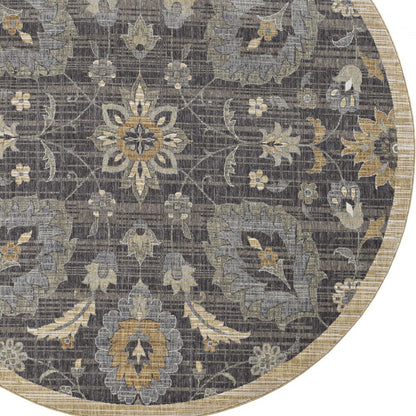 5'X8' Taupe Machine Woven Traditional Indoor Area Rug