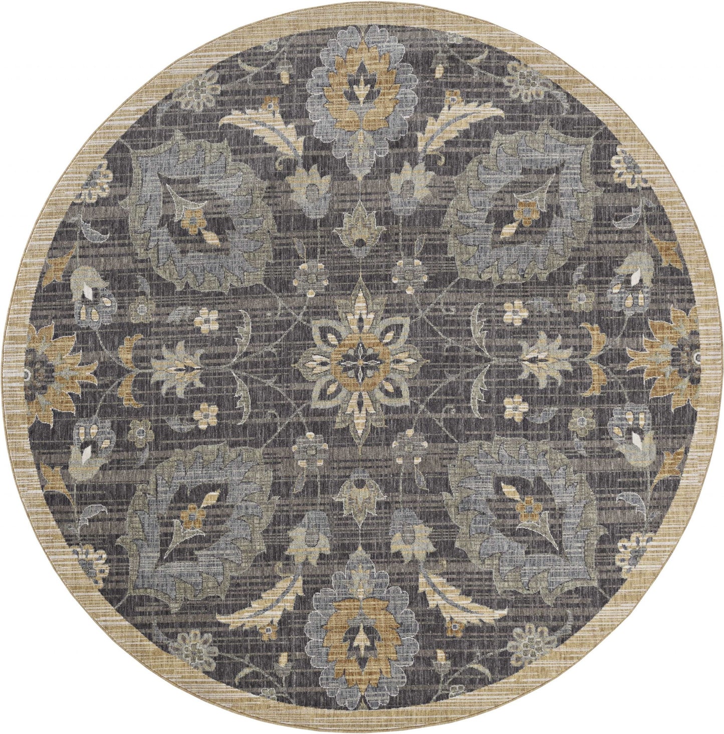 5'X8' Taupe Machine Woven Traditional Indoor Area Rug