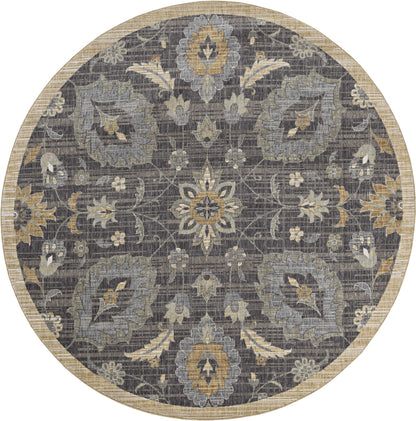 5'X8' Taupe Machine Woven Traditional Indoor Area Rug