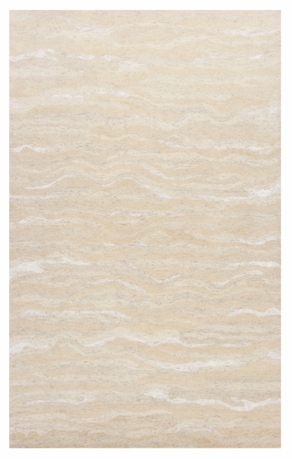 5'X7' Ivory Hand Tufted Abstract Indoor Area Rug