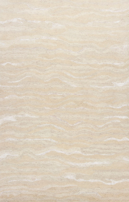 5'X7' Ivory Hand Tufted Abstract Indoor Area Rug