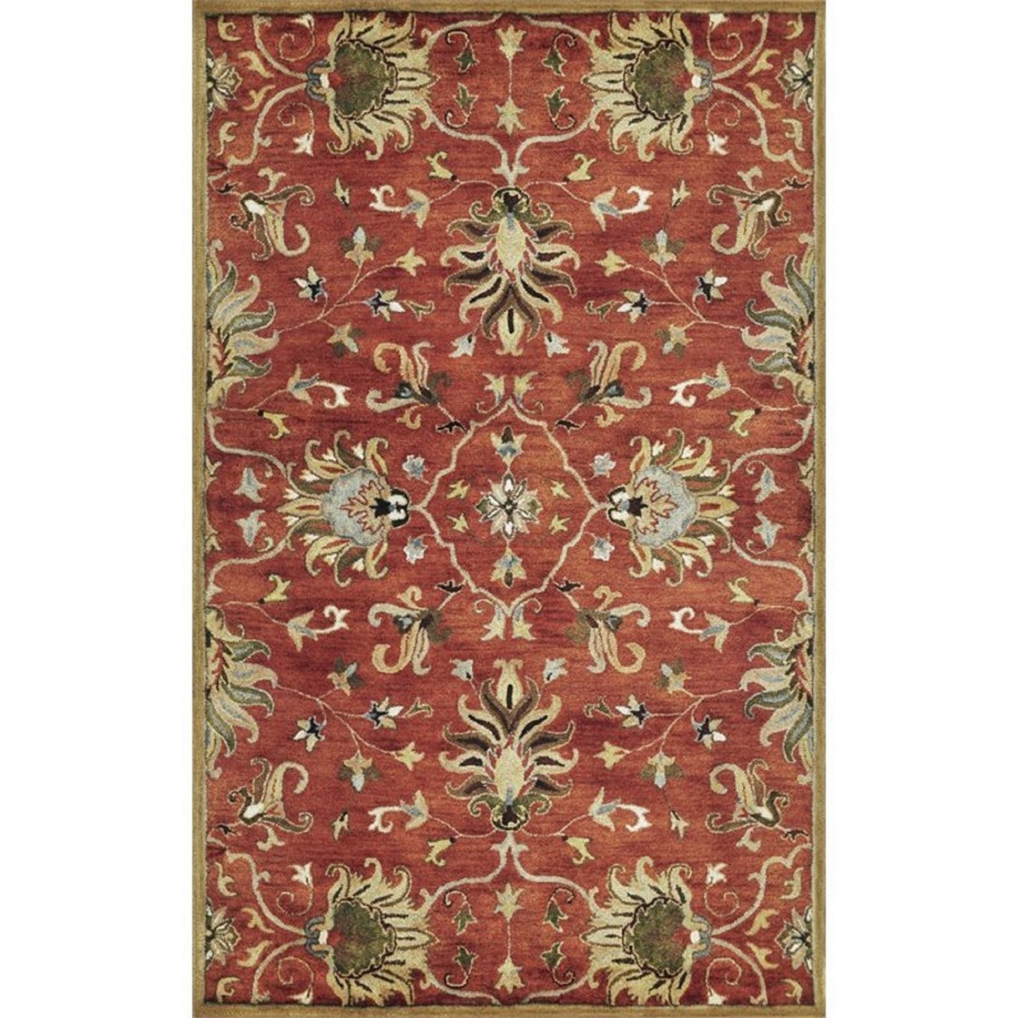 3' X 5' Sienna Medallion Vines Wool Rug