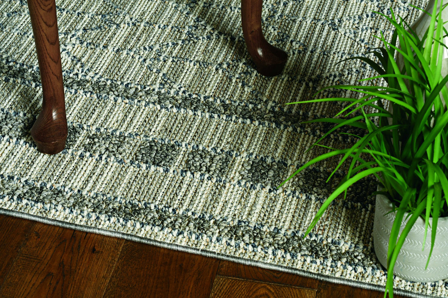 2' X 8' Grey Bordered Runner Rug