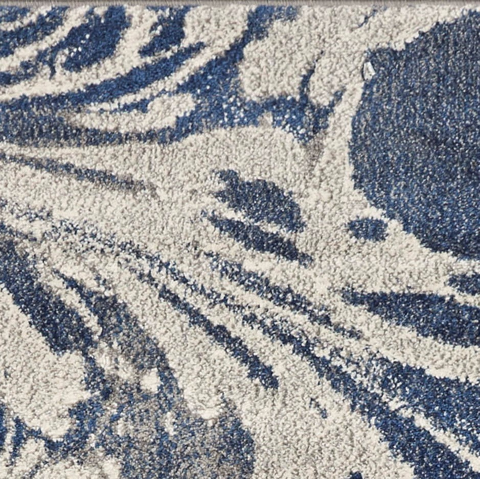 5'X8' Grey Blue Machine Woven Marble Indoor Area Rug