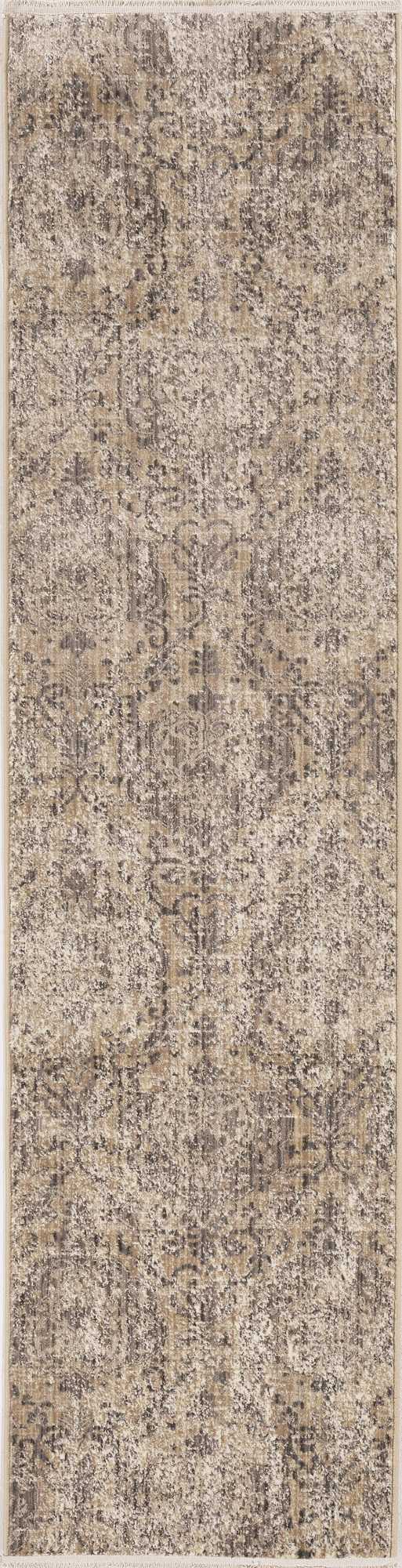 4'X6' Sand Grey Machine Woven Distressed Vintage Traditional Indoor Area Rug
