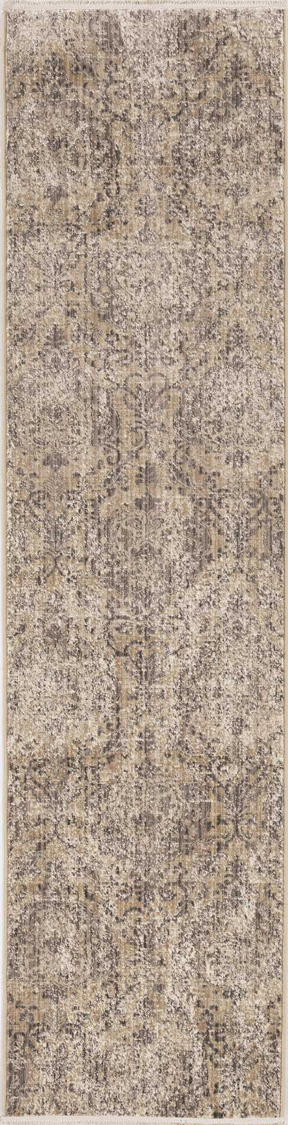 4'X6' Sand Grey Machine Woven Distressed Vintage Traditional Indoor Area Rug